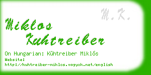 miklos kuhtreiber business card